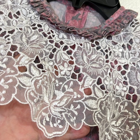 Vintage 80’s Sarah Kent girl’s floral dress with lace bib. Size 5 - Picture 2 of 12